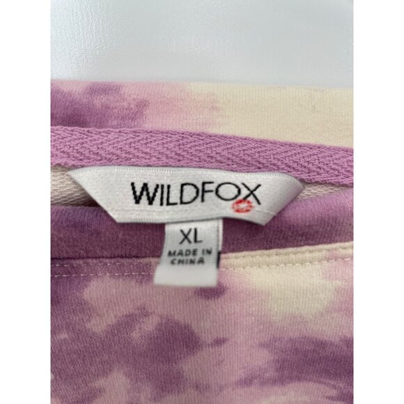 Wildfox Tie Dye Stars Pullover Sweatshirt Women XL Purple Cotto Blend Loungewear - Picture 4 of 9